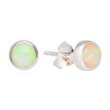 Boucle d'oreille bouton opale (PL) 3