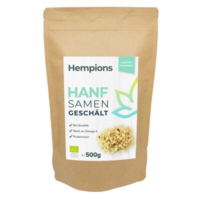 HEMPIONS organic hemp seeds peeled 500 g - pack of 6