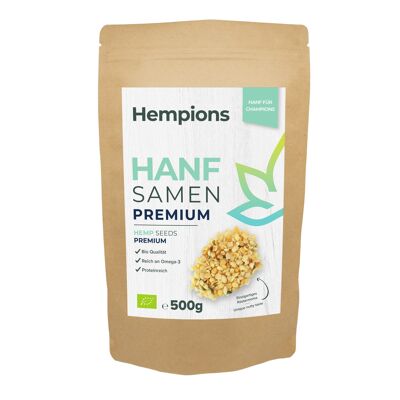 HEMPIONS Graines de Chanvre Bio Premium, 500 g - pack de 6