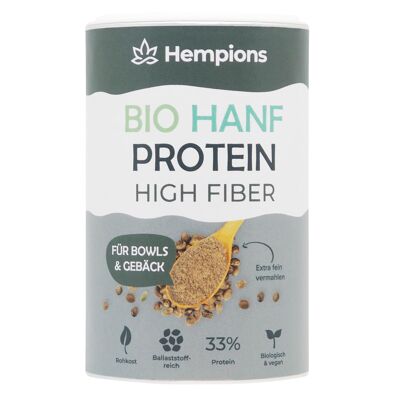 HEMPIONS Proteína de cáñamo orgánica alta en fibra 175 g - paquete de 6