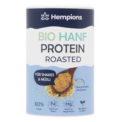 HEMPIONS Proteína de cáñamo orgánica tostada 175 g - Paquete de 6