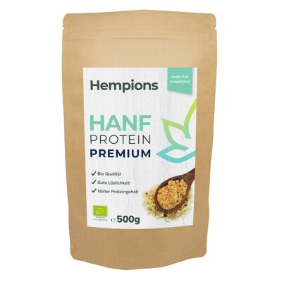 Bio Hanfprotein Premium 56%, 500 g - aus geschälten Hanfsamen