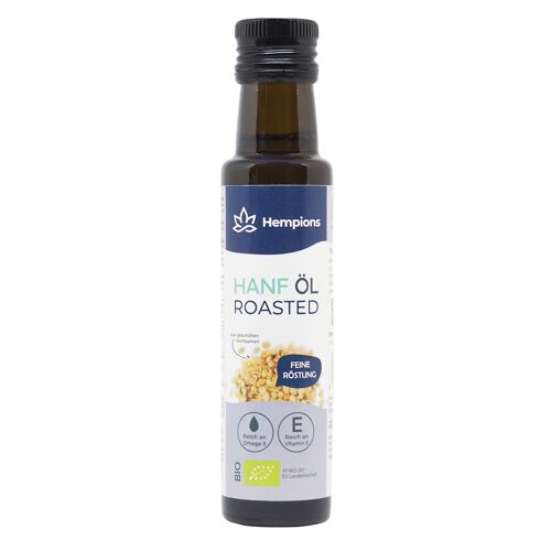 HEMPIONS Organic Hemp Oil Roasted 100 ml - intensely nutty Source of Omega-3 - Pack of 6
