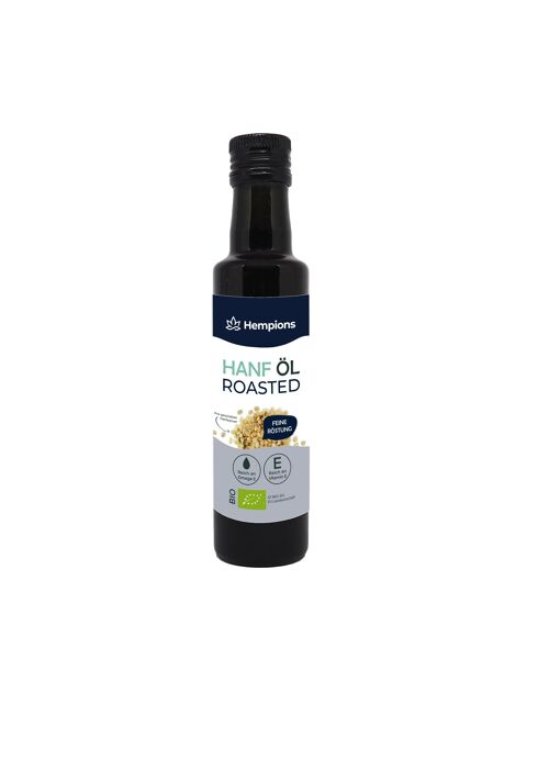 HEMPIONS Organic Hemp Oil Roasted 250 ml - intensely nutty Source of Omega-3 - Pack of 6