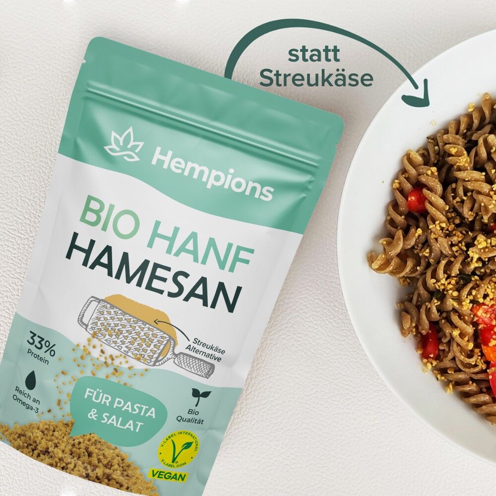 Organic Hemp Hamesan 90 g - vegan Cheese Alternative & Seasoning - Pack of 10
