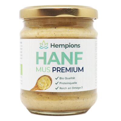 Bio Hanfmus Premium, 175 g - vegan, nussfrei - aus gerösteten Hanfsamen