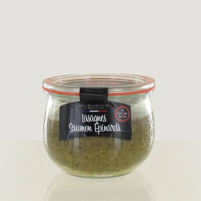 Jar of salmon spinach lasagna - 100% artisanal jar