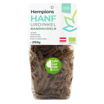 HEMPIONS tagliatelles d'épeautre au chanvre bio 250 g - lot de 10 1