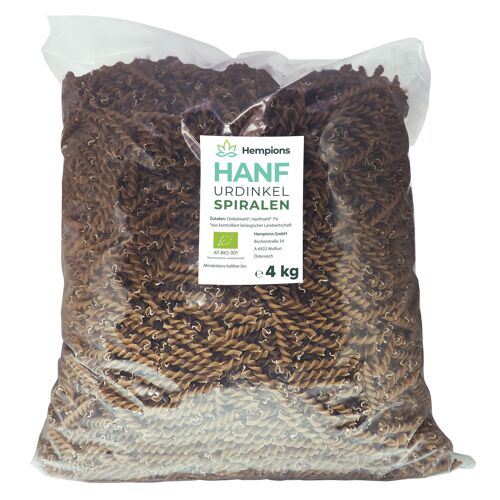 Bio Hanf Urdinkel Fusilli 4 kg - Protein & Ballaststoff Nudeln, vegan