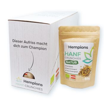 HEMPIONS Croquants de chanvre bio naturel 50 g - paquet de 10 4