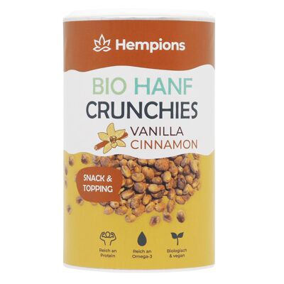 HEMPIONS croccantini di canapa biologici vaniglia e cannella 200 g - vegani Proteine e Omega-3 Topping confezione da 6