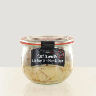Tarro de pollo salteado con crema Coteaux du Layon - Tarro 100% artesano
