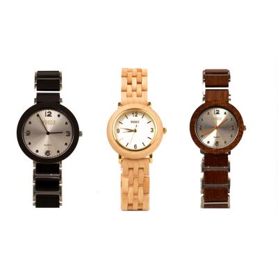 Set di orologi in legno | serie di 3 | VENDITA | le signore guardano