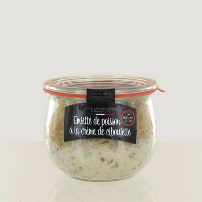 Jar of crumbled fish, cream and chives - 100% artisanal jar