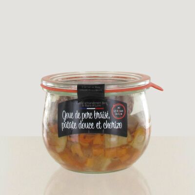 Jar of braised pork, sweet potatoes and chorizo - 100% artisanal jar