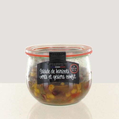 Bocal de Salade de haricots verts et gésiers confits - Bocal 100% local & artisanal