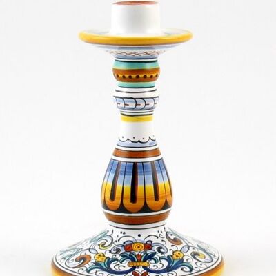 Gebogener Kerzenhalter aus Ricco Deruta Classico Keramik - Handgefertigt in Italien