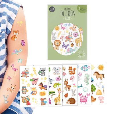 Conjunto de tatuajes para niños animales