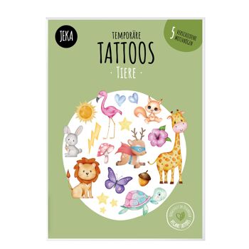Ensemble de tatouages pour enfants animaux 3