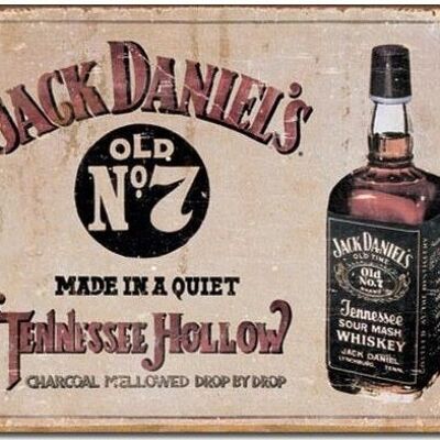 Cartel de chapa estadounidense Jack Daniels Tennessee Hollow