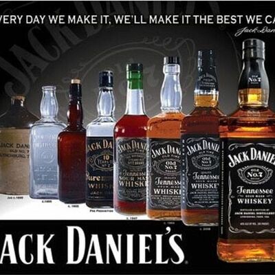 Cartel de chapa estadounidense Jack Daniel's Bottles - Whisky