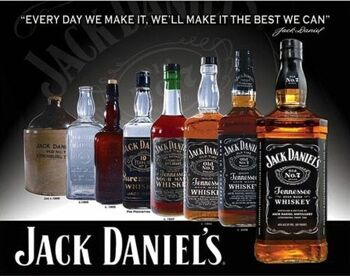 Plaque en tôle US Jack Daniel's Bottles - Whisky
