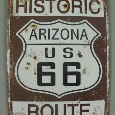 Blechschild Historic Route 66 Shabby Style 25 x 33 cm