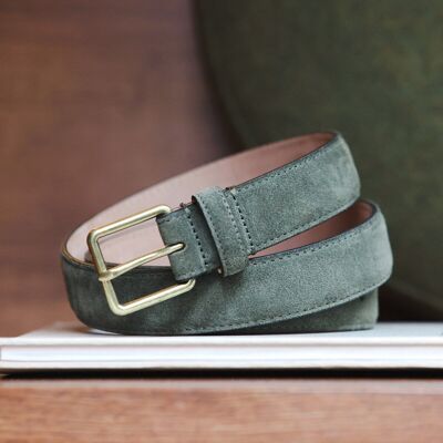 Cintura in pelle scamosciata - Verde