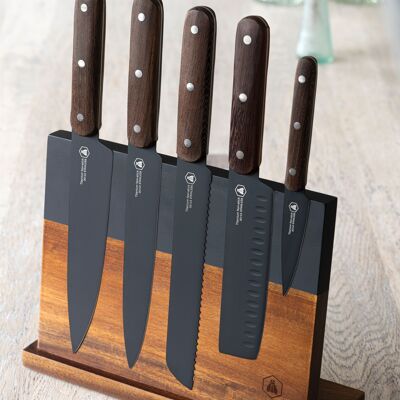 Magnetic block with 5-piece knives