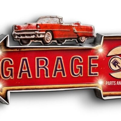 LED Schild Chevy Garage 23 x 48 x 5 cm