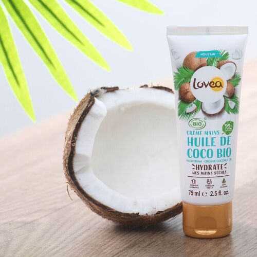 Crème Mains - Huile de Coco Bio - Certifié BIO - 99% d'origine naturelle - Sans silicone
