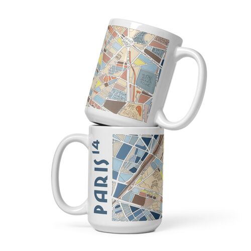 Mug illustré plan du 14ème arrondissement de PARIS