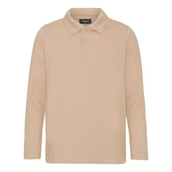 Polo beige manches longues 1