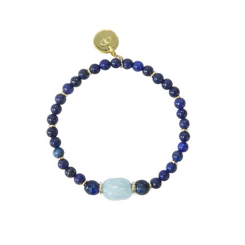 Pulsera Gemscore de lapislazuli y aguamarina