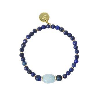 Bracelet Gemscore Lapis Lazuli et Aigue Marine 1