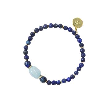 Bracelet Gemscore Lapis Lazuli et Aigue Marine 2