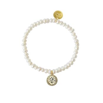 Bracelet Cultivate Charm Life Tree avec perles de culture et arbre de vie avec zircons 1