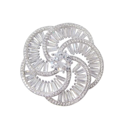 Broche Zirconia Sakura de circonitas y cristal