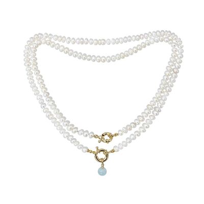 Confezione di collane di perle coltivate Basic Gems e ciondolo acquamarina
