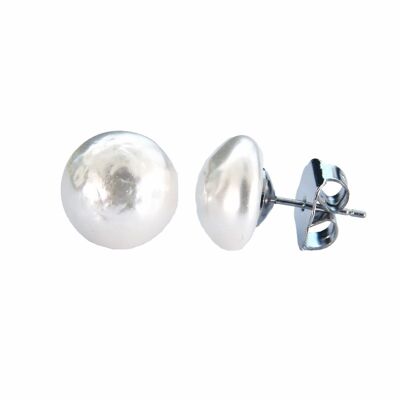 Boucles d'oreilles perle mabe basique 12mm