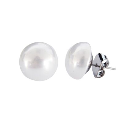 Basic mabe pearl earrings 14mm