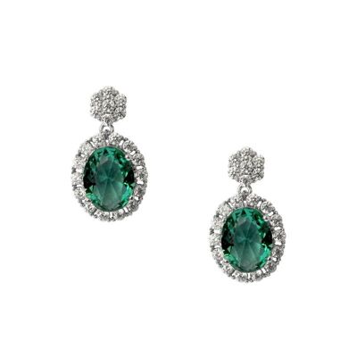 Crystal Vintage Rhodium Peridot und Zirkonia Ohrringe