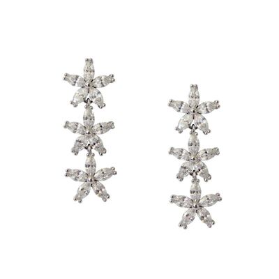 Crystal Centaurium earrings in rhodium and zircons