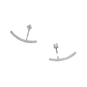 Boucles d'oreilles Earjacket Line en rhodium et zircone