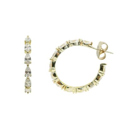 Boucles d'oreilles Golden Ring S avec zircons