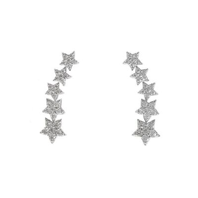 Climber Five Star earrings in zircons and rhodium