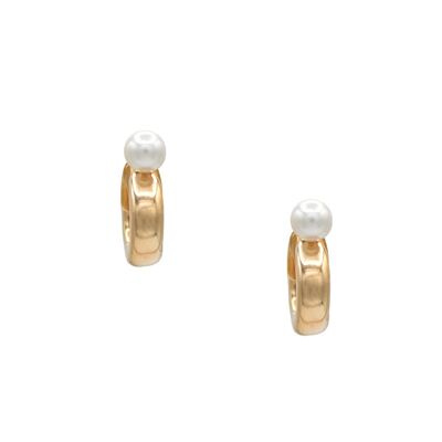 Classic gold and pearl hoop earrings
