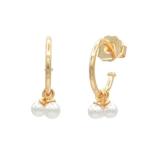 Pendientes Clasic criolla dorada y charms de perlas 5mm.