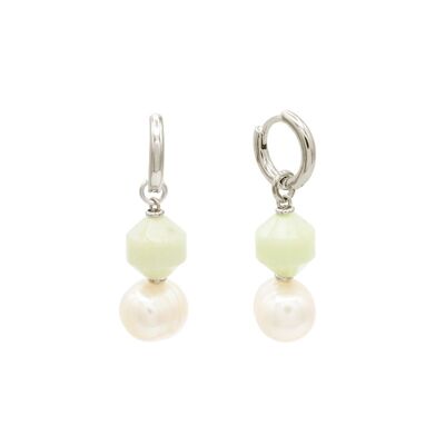 Boucles d'oreilles Gaia amazonite et perle