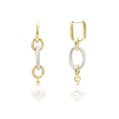 Classic Chain chain and pearl earrings